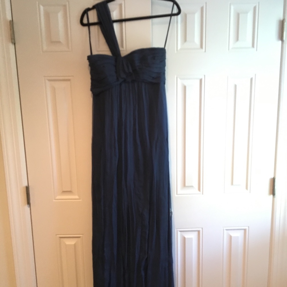 Amsale G560C Silk Chiffon Long Bridesmaid’s Dress
